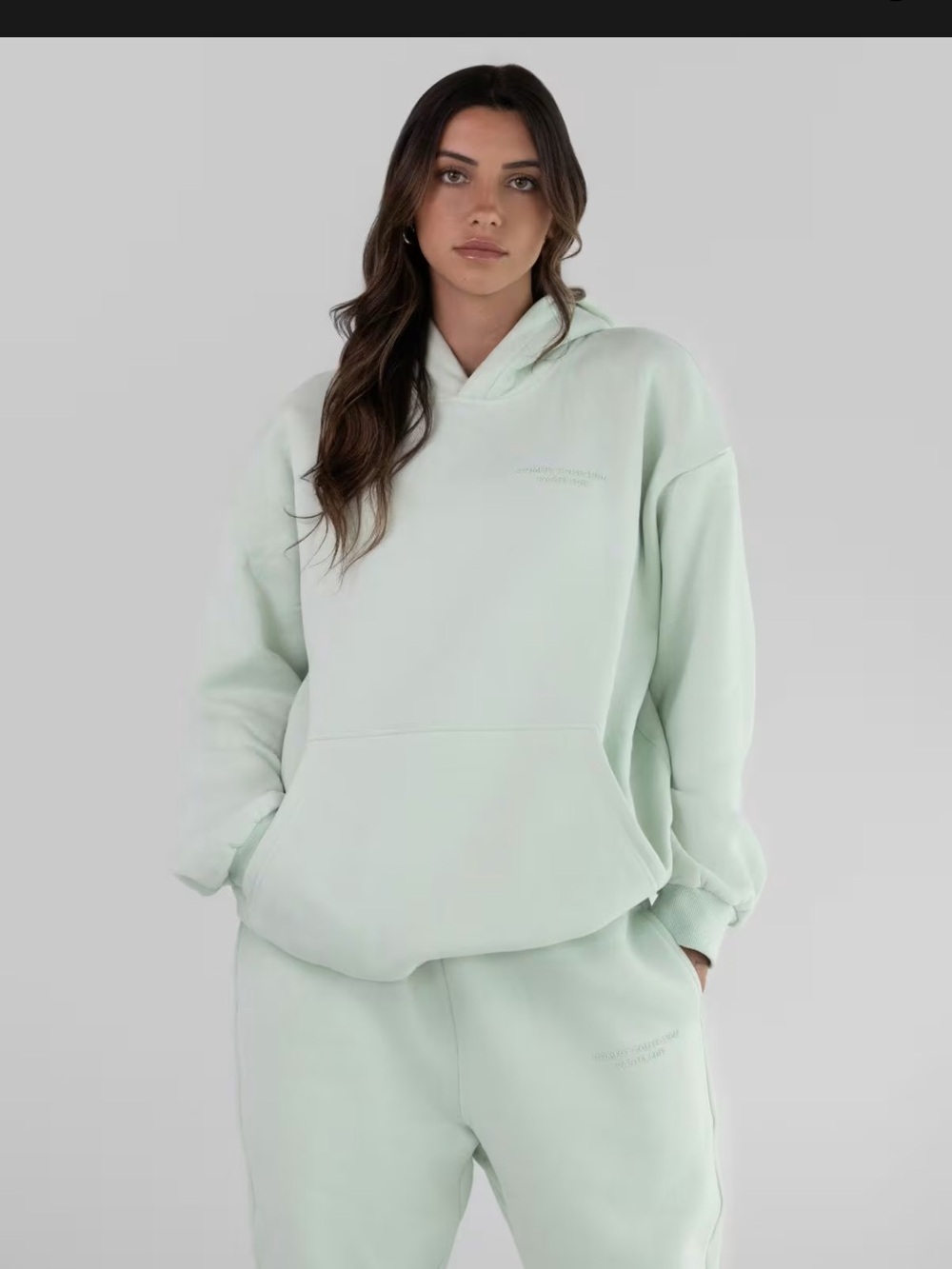 Relaxed Mint Green Hoodie with Kangaroo Pocket